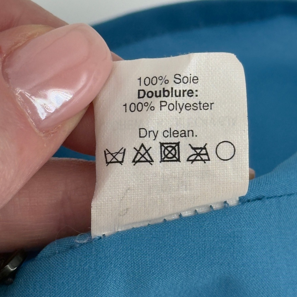 Madewell Silk Hi Low Midi Dress Blue Sleeveless Pockets Medium Minimalist - Picture 9 of 9